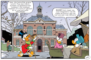 Donald Duck in Apeldoorn: eerste exemplaar feestelijk overhandigd in Berg & Bos