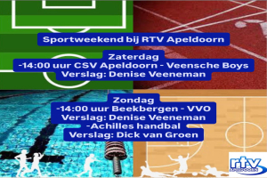 Sport bij RTV Apeldoorn: 21 en 22 februari