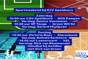 Sport bij RTV Apeldoorn: 28 februari en 1 maart